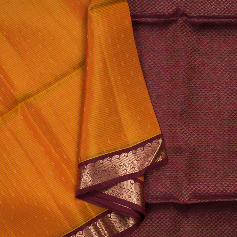 Hayagrivas Mambazham Yellow Handloom Soft Silk Saree KBE2102A2-6