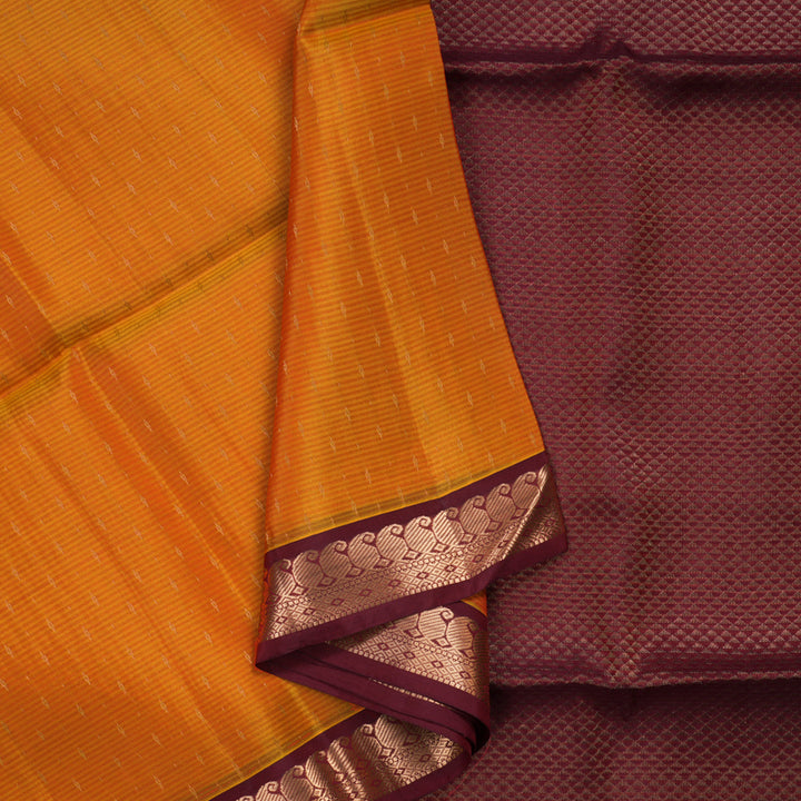 Hayagrivas Mambazham Yellow Handloom Soft Silk Saree KBE2102A2-6