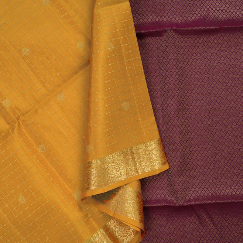 Hayagrivas Yellow Handloom Soft Silk Saree KBE2102A5-1