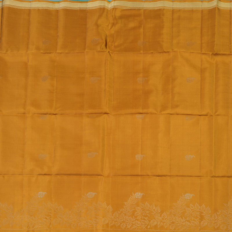 Hayagrivas Mustard Yellow Handloom Soft Silk Saree KBE2106A16-1
