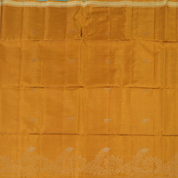 Hayagrivas Mustard Yellow Handloom Soft Silk Saree KBE2106A16-1