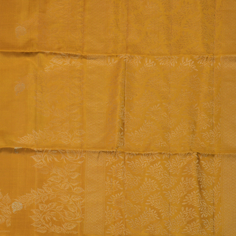 Hayagrivas Mustard Yellow Handloom Soft Silk Saree KBE2106A16-1