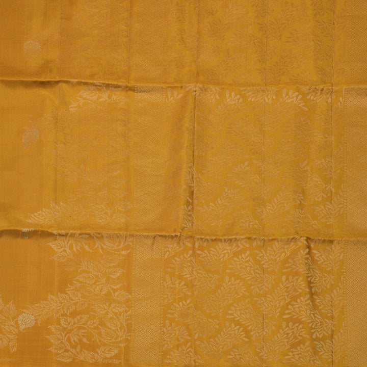 Hayagrivas Mustard Yellow Handloom Soft Silk Saree KBE2106A16-1