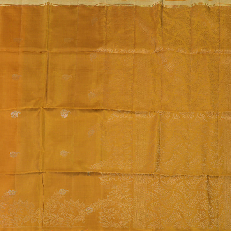 Hayagrivas Mustard Yellow Handloom Soft Silk Saree KBE2106A16-1