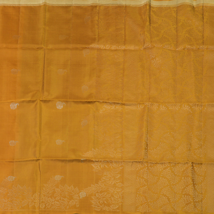 Hayagrivas Mustard Yellow Handloom Soft Silk Saree KBE2106A16-1