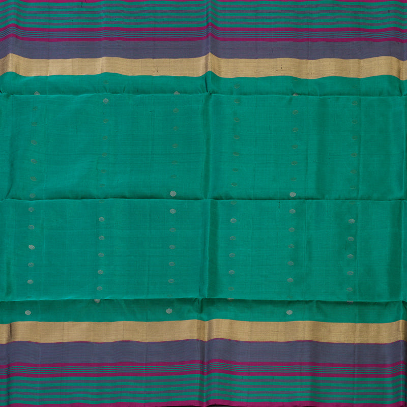 Hayagrivas Peacock Green Pure Soft Silk Saree KBE2106A19-1