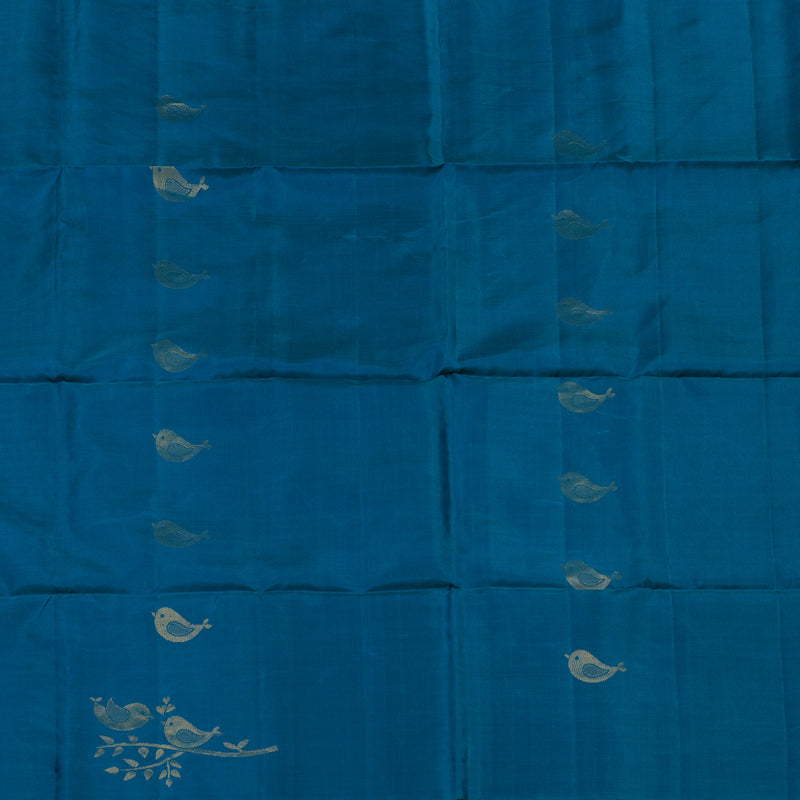 Hayagrivas Ramar Blue Handloom Soft Silk Saree KBE2106A21-3