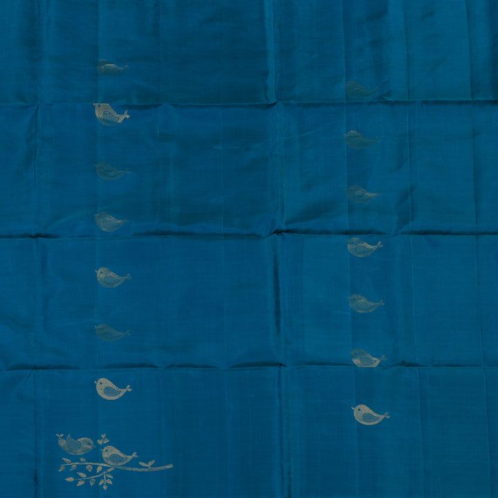 Hayagrivas Ramar Blue Handloom Soft Silk Saree KBE2106A21-3