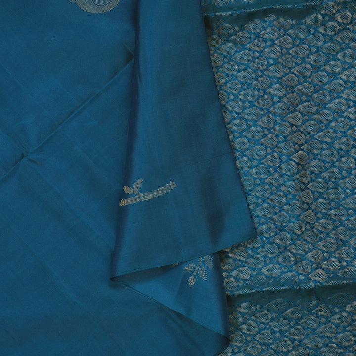 Hayagrivas Ramar Blue Handloom Soft Silk Saree KBE2106A21-3