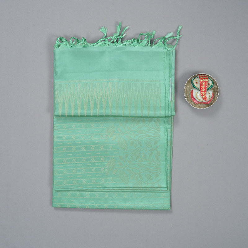 Hayagrivas Pastel Green Handloom Soft Silk Saree KBE2106A27-1