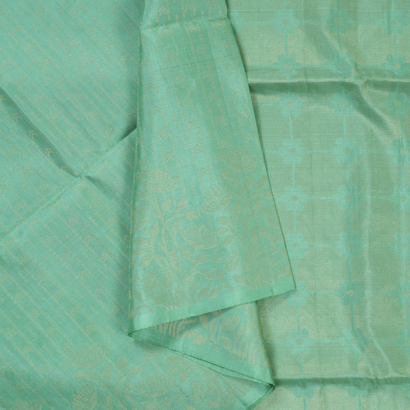 Hayagrivas Pastel Green Handloom Soft Silk Saree KBE2106A27-1