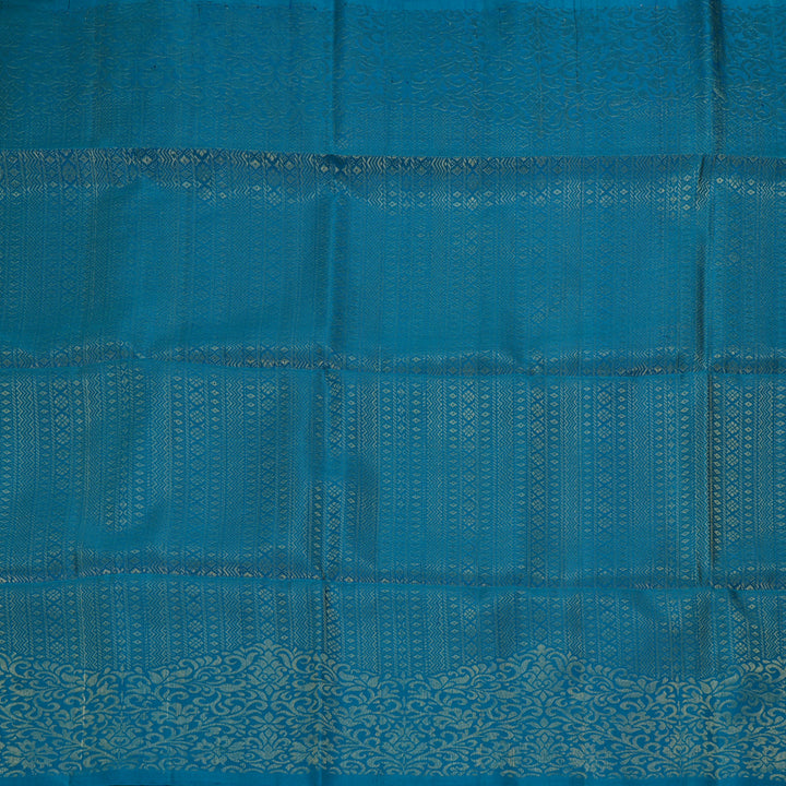 Hayagrivas Peacock Blue Handloom Soft Silk Saree KBE2106A32-1