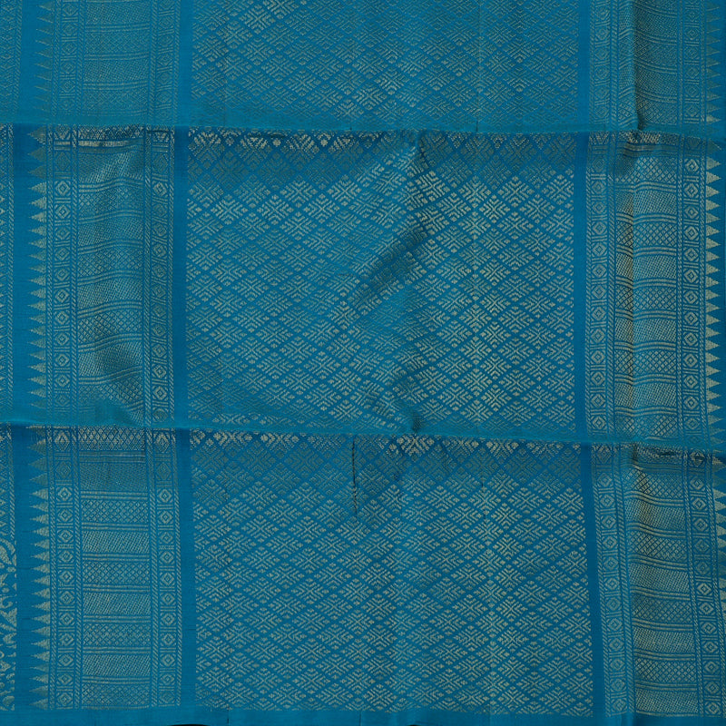Hayagrivas Peacock Blue Handloom Soft Silk Saree KBE2106A32-1