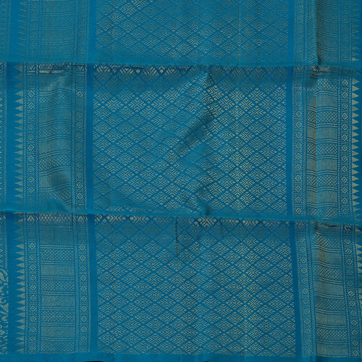Hayagrivas Peacock Blue Handloom Soft Silk Saree KBE2106A32-1