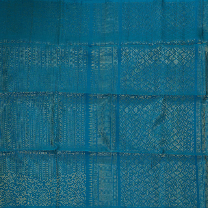 Hayagrivas Peacock Blue Handloom Soft Silk Saree KBE2106A32-1