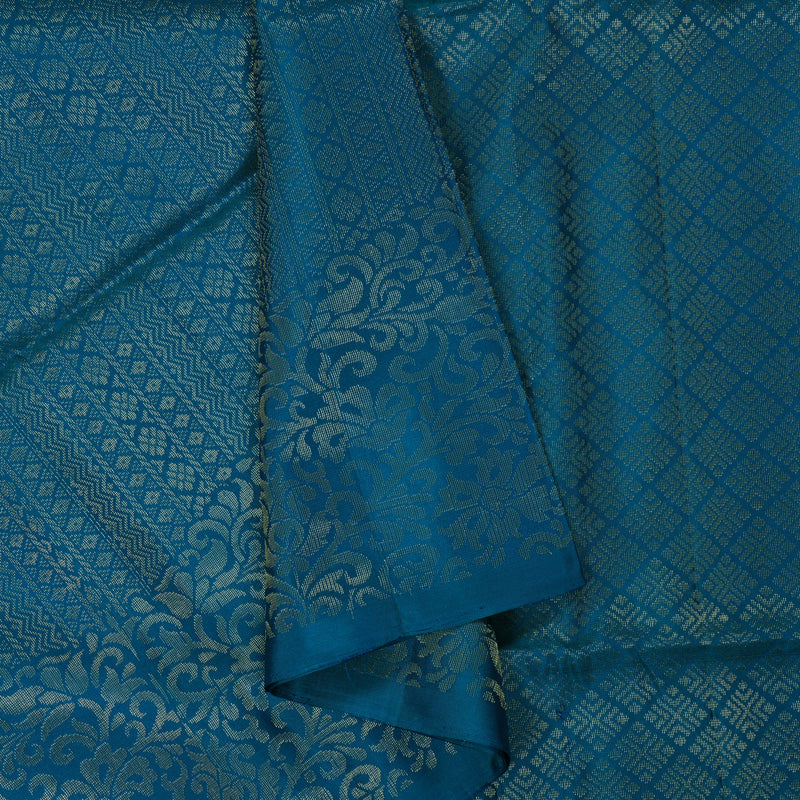 Hayagrivas Peacock Blue Handloom Soft Silk Saree KBE2106A32-1