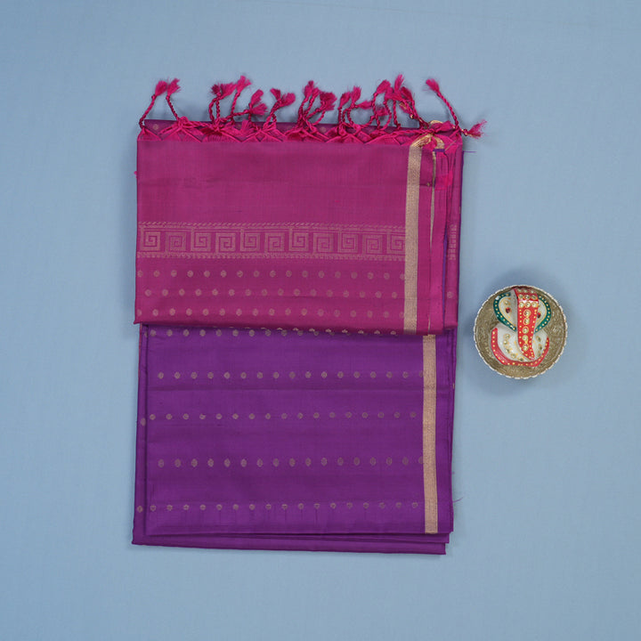 Hayagrivas Purple Handloom Soft Silk Saree KBE2106A35-1