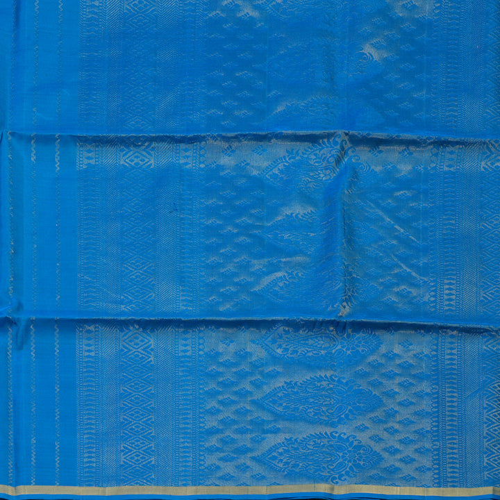 Hayagrivas Ananda Blue Handloom Soft Silk Saree KBE2106A36-2