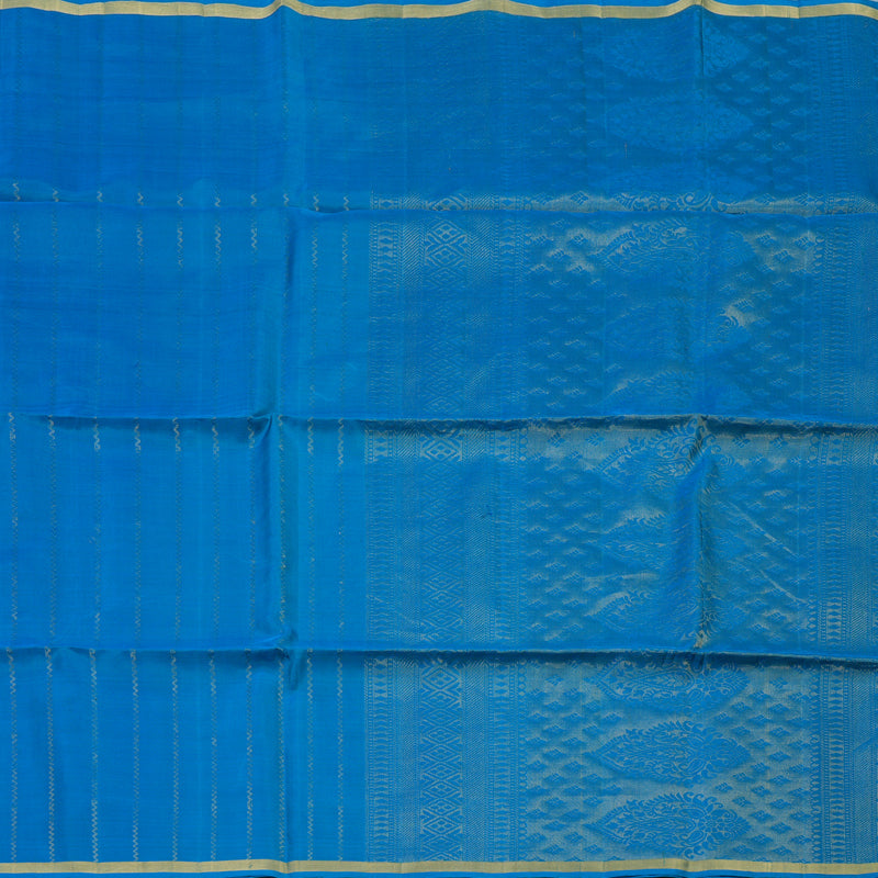 Hayagrivas Ananda Blue Handloom Soft Silk Saree KBE2106A36-2