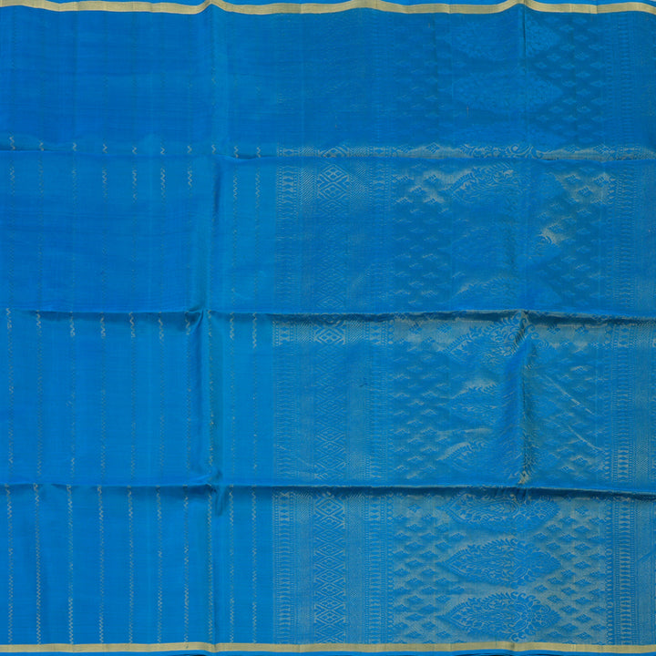 Hayagrivas Ananda Blue Handloom Soft Silk Saree KBE2106A36-2