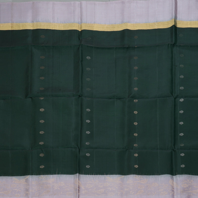 Hayagrivas Bottle Green Handloom Soft Silk Saree KBE2106A57-3