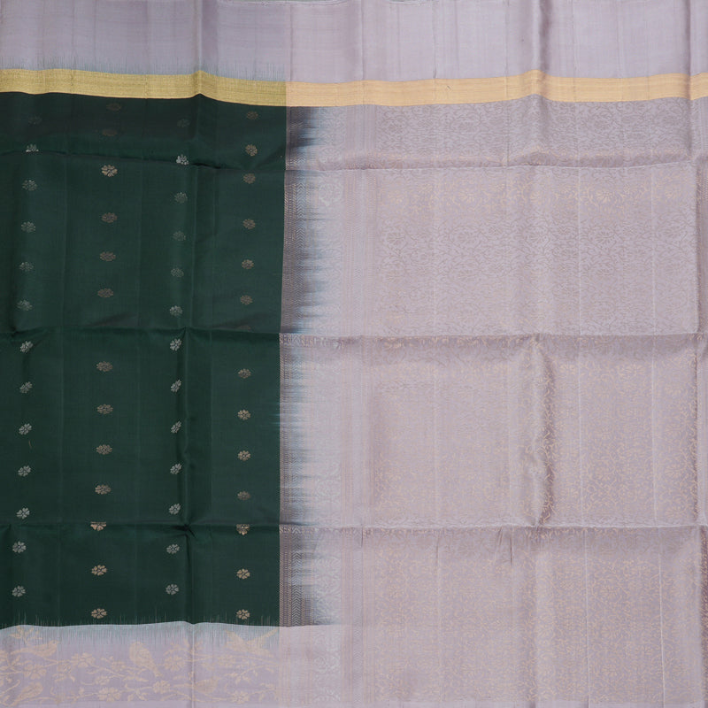 Hayagrivas Bottle Green Handloom Soft Silk Saree KBE2106A57-3
