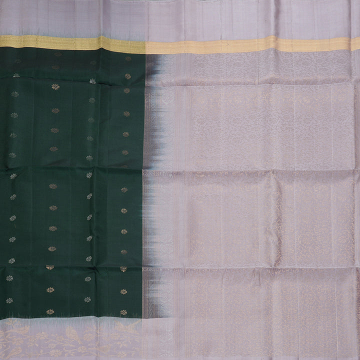 Hayagrivas Bottle Green Handloom Soft Silk Saree KBE2106A57-3