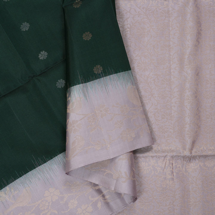 Hayagrivas Bottle Green Handloom Soft Silk Saree KBE2106A57-3