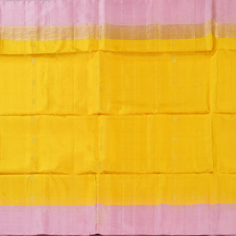 Hayagrivas Yellow Handloom Soft Silk Saree KBE2106A58-5