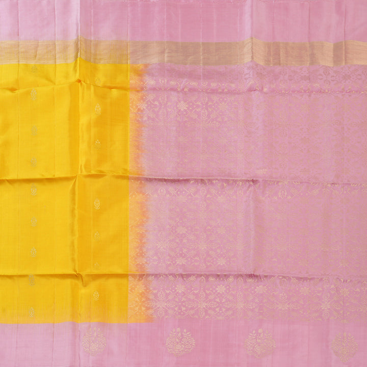 Hayagrivas Yellow Handloom Soft Silk Saree KBE2106A58-5
