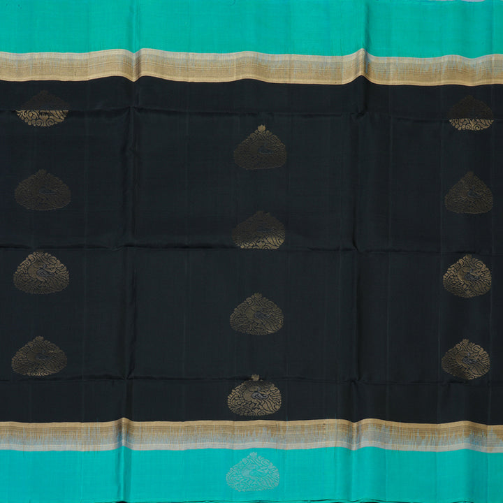 Hayagrivas Black Handloom Soft Silk Saree KBE2106A58-6
