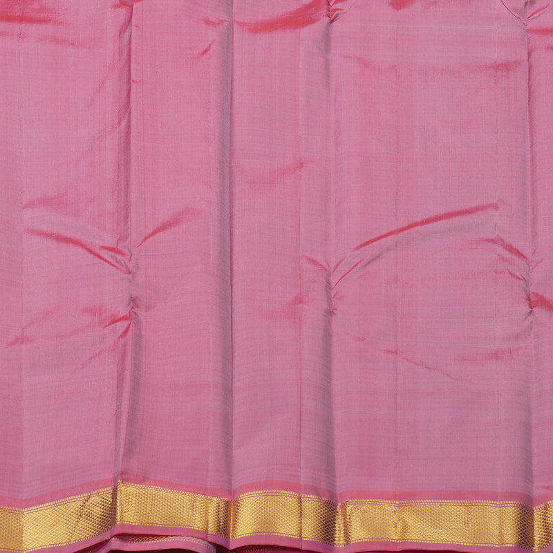Hayagrivas Lavender Handloom Kanjivaram Silk Saree with Baby Pink Border KBE210D1-10