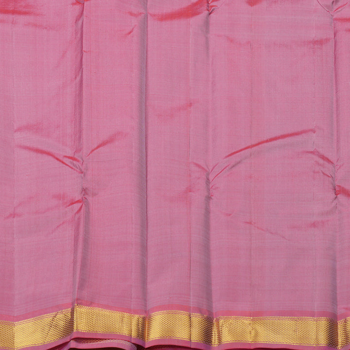Hayagrivas Lavender Handloom Kanjivaram Silk Saree with Baby Pink Border KBE210D1-10
