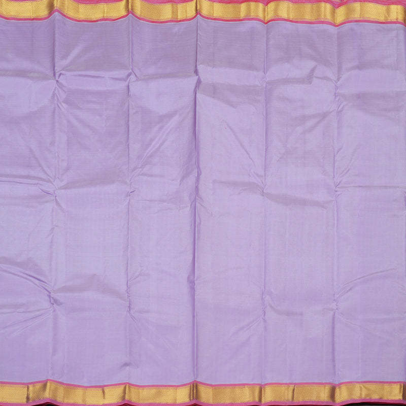 Hayagrivas Lavender Handloom Kanjivaram Silk Saree with Baby Pink Border KBE210D1-10