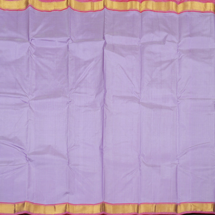 Hayagrivas Lavender Handloom Kanjivaram Silk Saree with Baby Pink Border KBE210D1-10