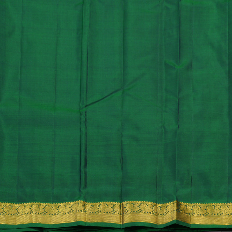 Hayagrivas Dark Purple Handloom Kanjivaram Silk Saree with Green Border KBE210D1-12