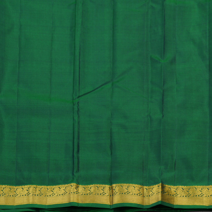 Hayagrivas Dark Purple Handloom Kanjivaram Silk Saree with Green Border KBE210D1-12