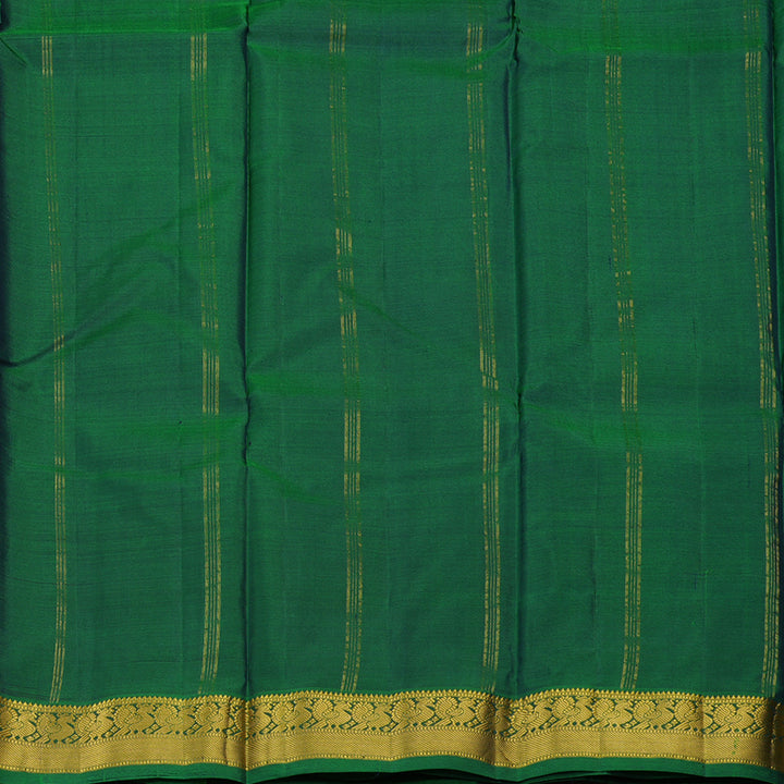 Hayagrivas Dark Purple Handloom Kanjivaram Silk Saree with Green Border KBE210D1-12