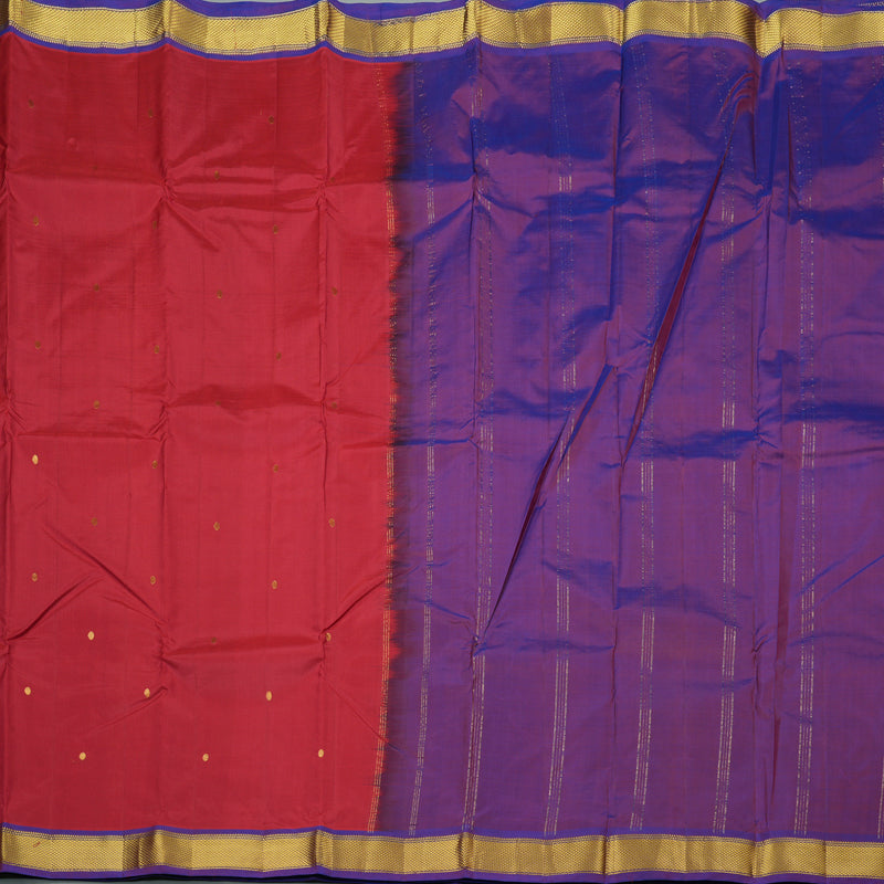 Hayagrivas Maroon Handloom Kanjivaram Silk Saree with Purple Border KBE210D1-8