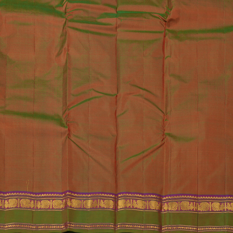 Hayagrivas Orangish Pink Handloom Kanjivaram Silk Saree with Mandhalir Border KBE210D2-5
