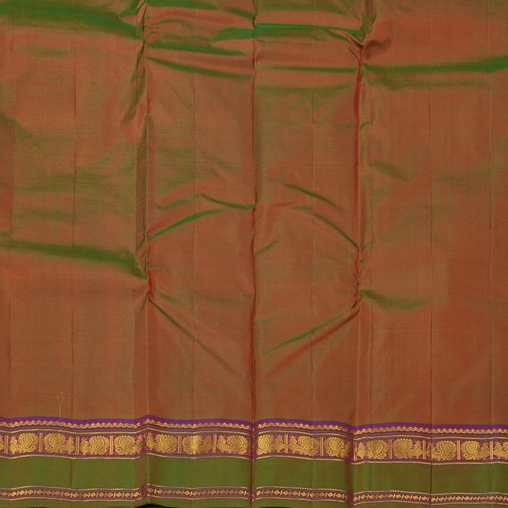 Hayagrivas Orangish Pink Handloom Kanjivaram Silk Saree with Mandhalir Border KBE210D2-5