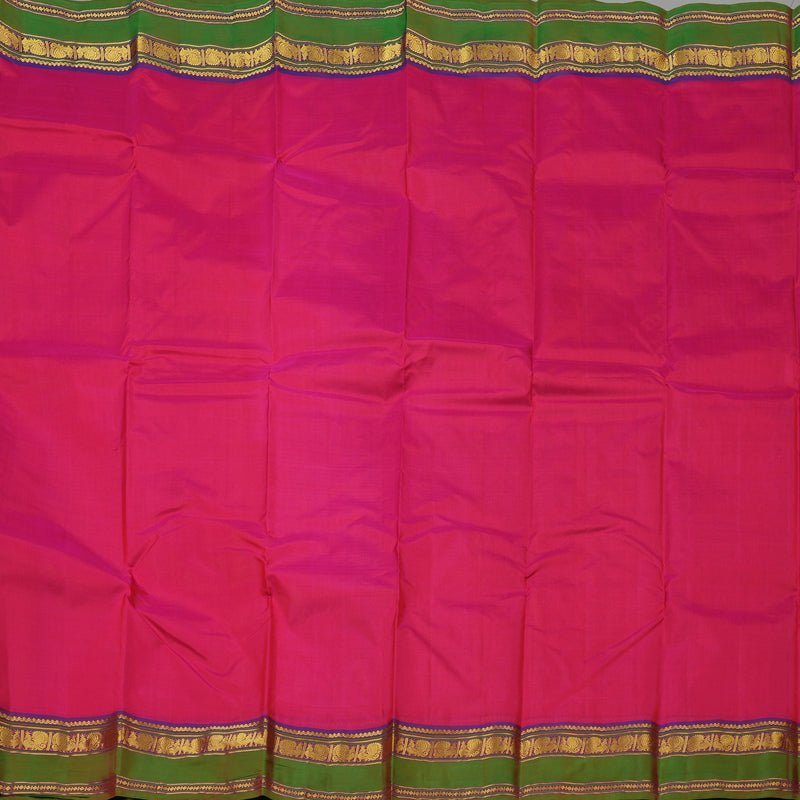 Hayagrivas Orangish Pink Handloom Kanjivaram Silk Saree with Mandhalir Border KBE210D2-5