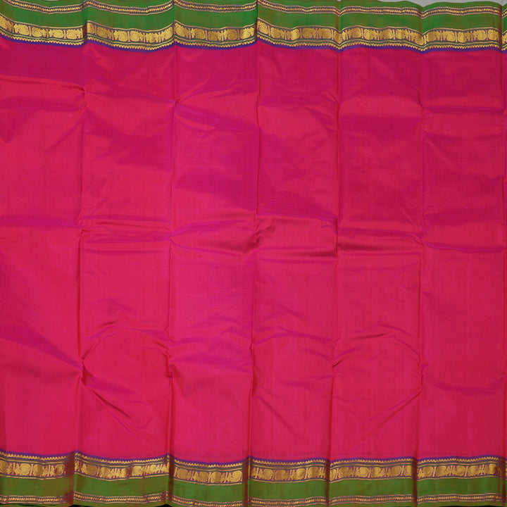 Hayagrivas Orangish Pink Handloom Kanjivaram Silk Saree with Mandhalir Border KBE210D2-5