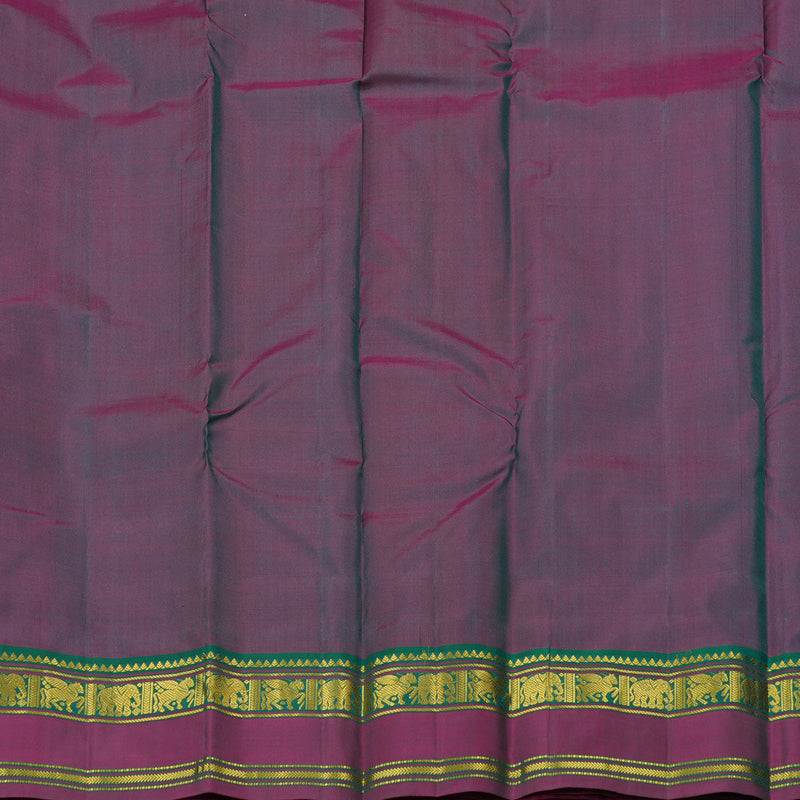 Hayagrivas Peacock Green Handloom Kanjivaram Silk Saree with Mandhalir Border KBE210D2-6