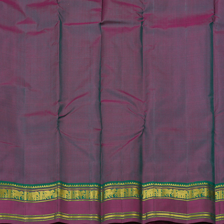 Hayagrivas Peacock Green Handloom Kanjivaram Silk Saree with Mandhalir Border KBE210D2-6