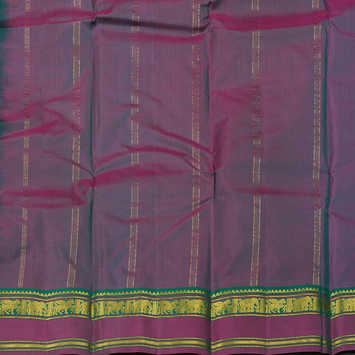 Hayagrivas Peacock Green Handloom Kanjivaram Silk Saree with Mandhalir Border KBE210D2-6