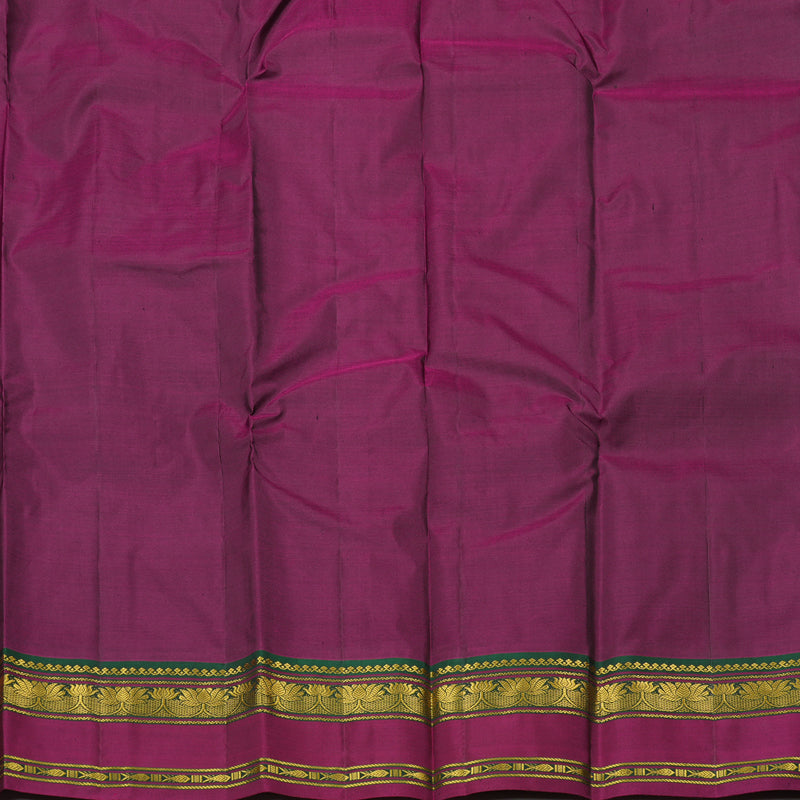 Hayagrivas Dark Blue Handloom Kanjivaram Silk Saree with Purple Border KBE210D2-8