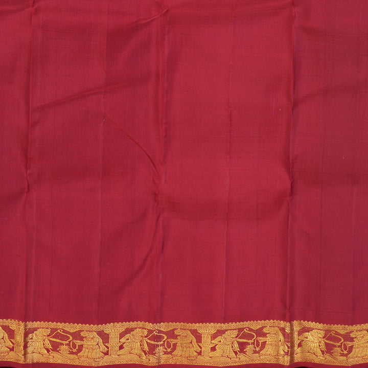 Hayagrivas Handloom White Kanjivaram Silk Saree with Ganga Jamuna Border KBE2110A6-1