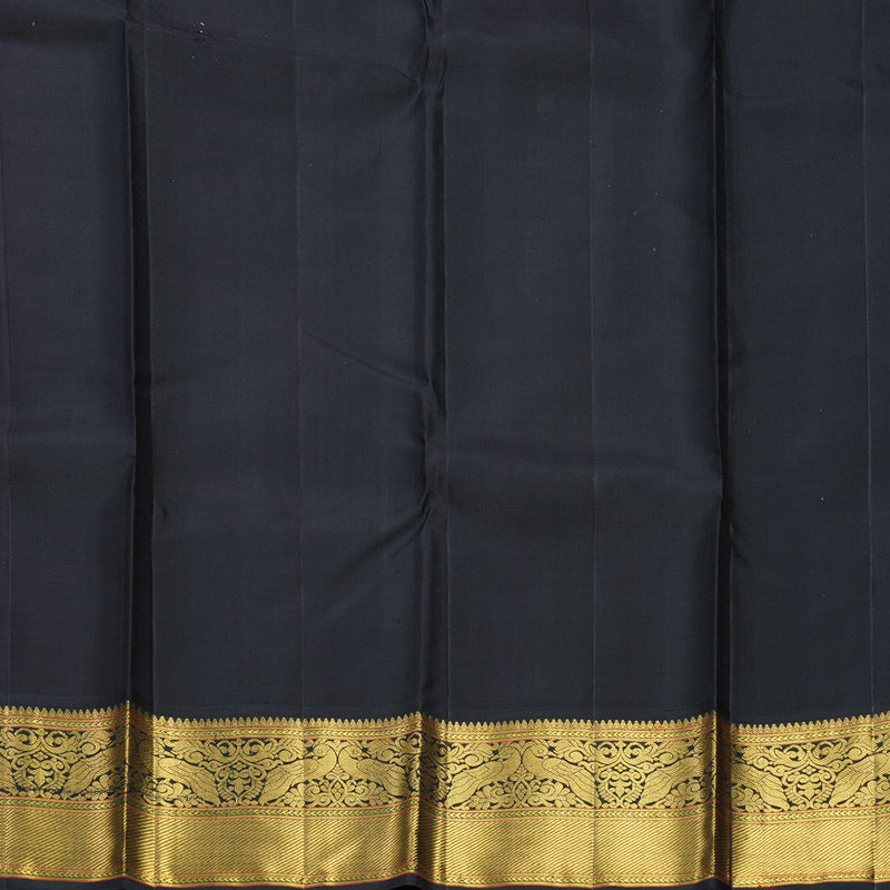 Hayagrivas Handloom Half-White Kanjivaram Silk Saree with Kanchana Brown Border KBE2112A1-1