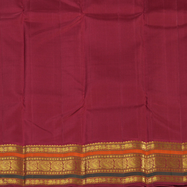 Hayagrivas Handloom Fluorescent green with maroon Kanjivaram silk saree  KBE211D2-2
